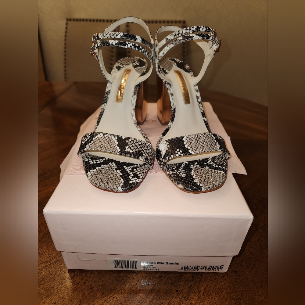 Sophia Webster Danae Mid Heel Snake Print Sandal